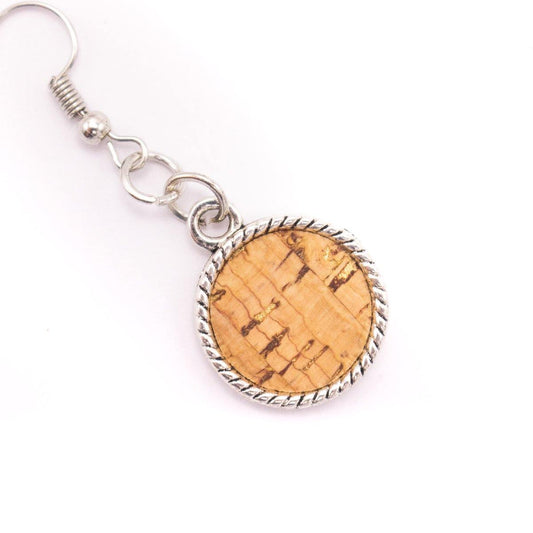 Natural cork earrings handmade ER-025